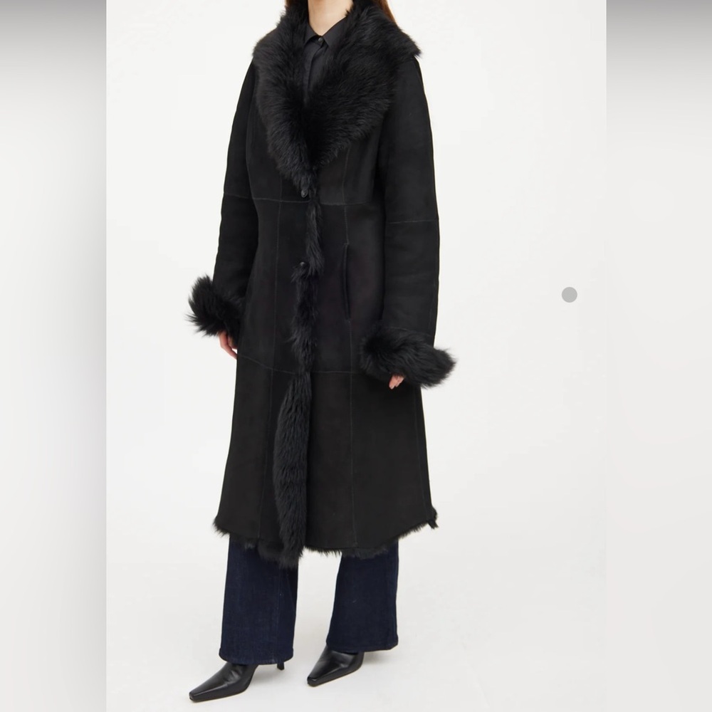 HiSO Suede Shearling Jacket - Size 8